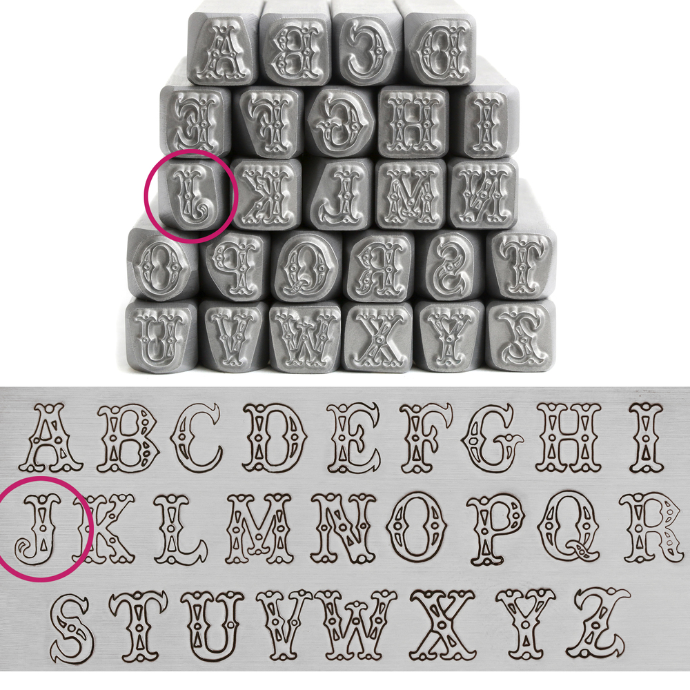 Metal Stamping Tools Cowgirl Carnival Letter "J" 7mm - Beaducation Original